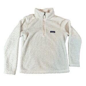Patagonia White Los Gatos Fleece 1/4 Zip Pullover Sweater Womens Size Small NWOT